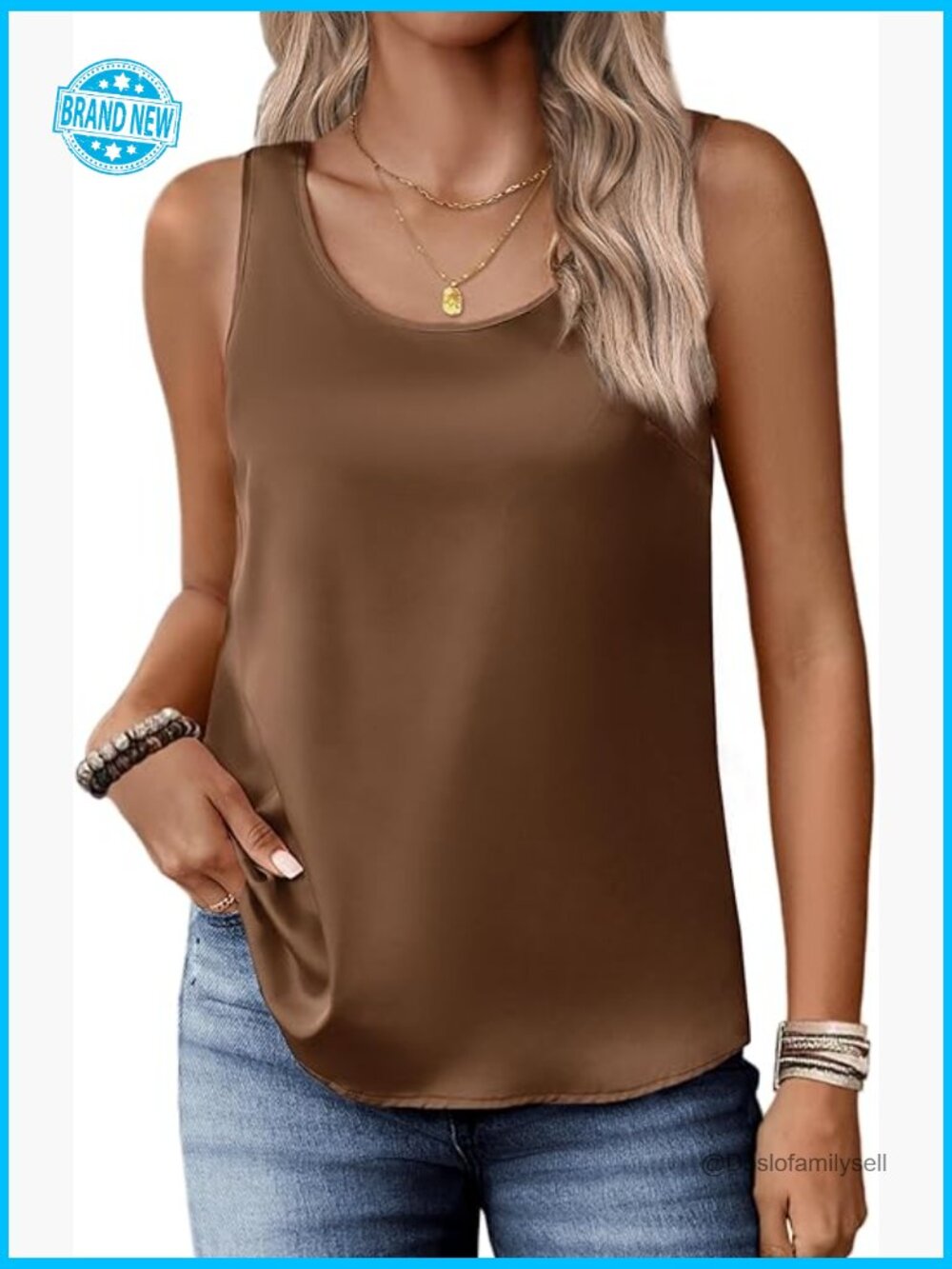 Silk Satin Scoop Neck Sleeveless Camisole Top Summer Basic Blouse Y2K Chic